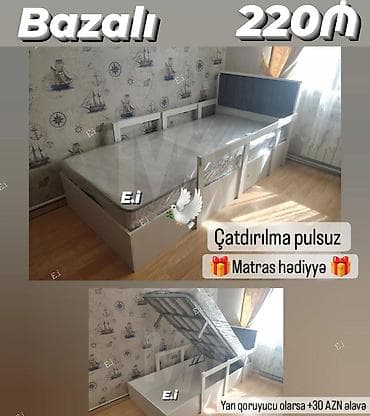 termo tek: Oğlan və qız üçün, Yeni, Çarpayı, Bazalı, Matras ilə, Siyirməsiz — 1