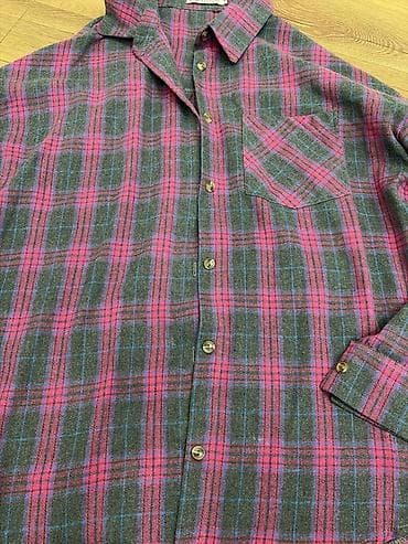 UMALOOK flanel köynək – XL ölçü. - Naxış: boz əsas fonda çəhrayı və — 1