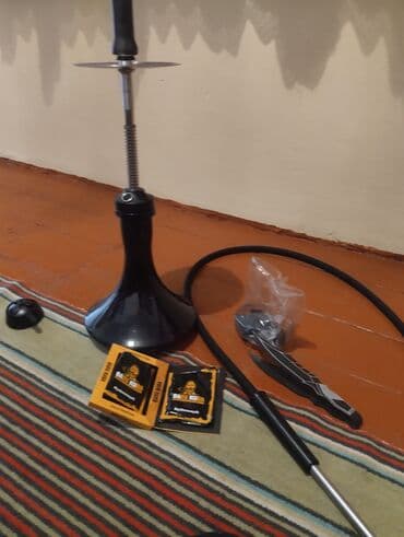 aksesurlar: Nargilə dəsti - Qara rəngli şüşə kolba və paslanmayan poladdan — 4