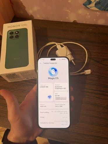 Honor X8b, 128 GB, rəng - Yaşıl, Barmaq izi, Face ID, Sənədlərlə