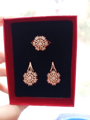 rus papağı: Üzük və sırğalar - Rəng: qızılı qirmizi rus qizili rengi rose gold - — 7