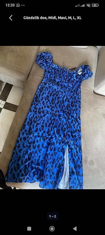 Gündəlik don – midi uzunluqda, mavi rəngdə, leopard naxışlı. - lalafo.az -da Gündəlik don – midi uzunluqda, mavi rəngdə, leopard naxışlı. -