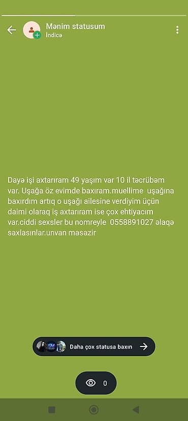 qarabagda is: Uşaq baxımı xidməti – dayə - 10 illik təcrübə - Uşağa öz evimdə baxım — 1