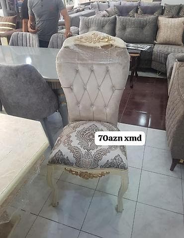 stul alıram: Qonaq otağı üçün, Qatlanmayan, rəng - Boz Stul — 2