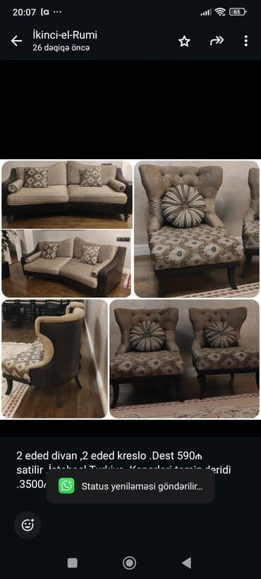 Divan və kreslo dəstləri: Divan, 2 kreslo, Divan — 1