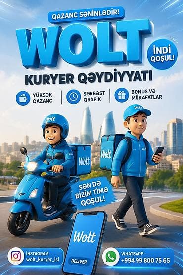 moto kuryer: Sürücü-kuryer tələb olunur, Şəxsi nəqliyyat vasitəsi ilə, Gündəlik ödəniş, Təcrübəsiz — 1