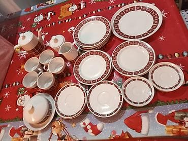 corey qabi: Çay dəsti, rəng - Qırmızı, Farfor, 6 nəfərlik — 2