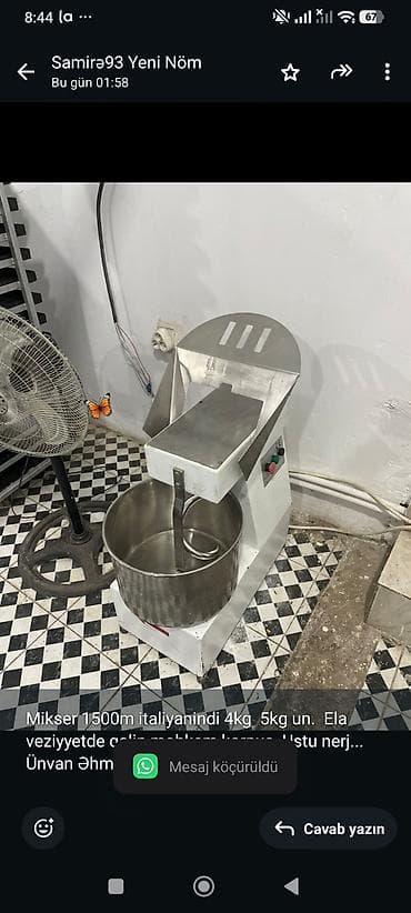 Mikser 1500m italiyanindi 4kg 5kg un. Ela veziyyetde qalin mohkem — 1