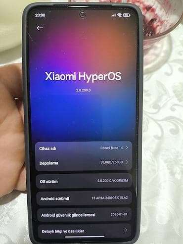 Redmi Note 14, 256 GB, rəng - Qara, Barmaq izi — 4