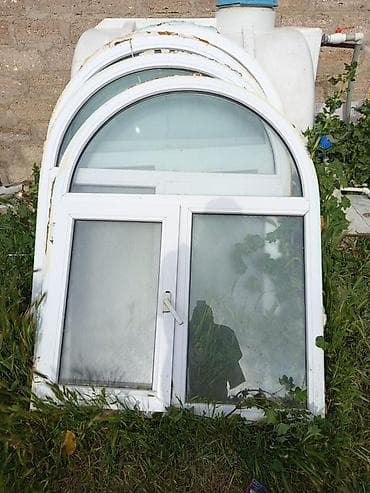 Plastik pencere 4eded 150/118sm 55azn biri Bine savxoz 7823 leli Ağ