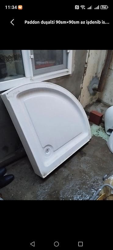 Kvadrat formalı künc duş qabı (tray) – 90 sm x 90 sm. - Material — 1