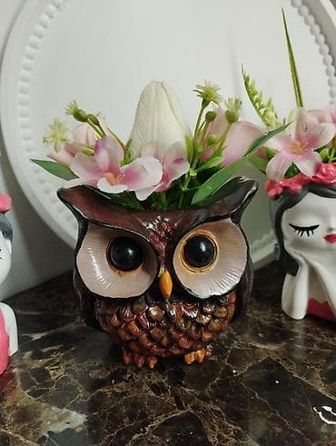 Vazalar: Dekorativ mini kompozisiyalar – gips vazalarda süni güllər.heykəllər — 9