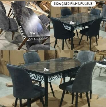 Masa və oturacaq dəstləri: Mətbəx üçün, Yeni, Açılan, 4 stul — 28