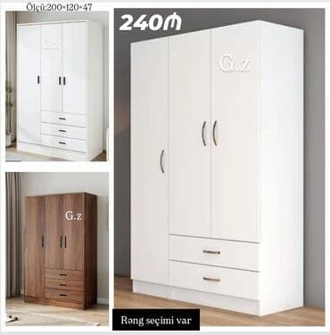 Açılan, 3 qapılı Düz dolab, Qarderob, paltar dolabı