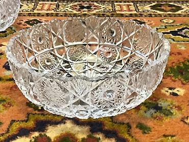 ucuz tül pərdələr: Kəsimli şüşə/kristal qab dəsti - 3 ədəd dekorativ şüşə/kristal qab - — 7