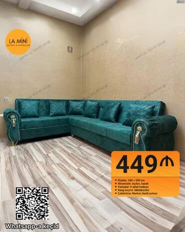 mini divan: Künc divan, Açılan, Bazalı, Şəhərdaxili pulsuz çatdırılma — 1