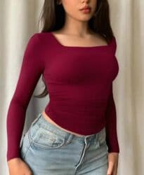 qış qadın koftaları: Bordo qirmizi kofta — 1