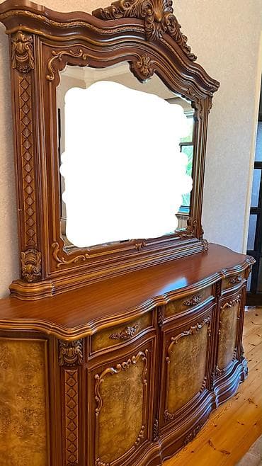 skaf qiymetleri: Klassik üslubda böyük güzgülü konsol/bufet dəsti. - Material: təbii — 1