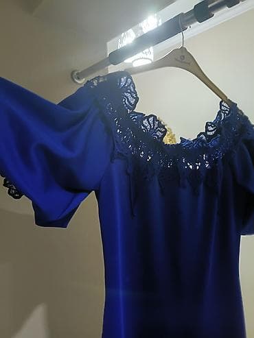 prakata donlar: Zərif axşam donu – kobalt mavi rəng. - Model: balıq kəsim, alt hissədə — 7