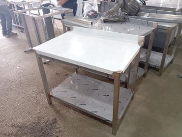 рабочий стол: Paslanmayan metaldan hazırlanmış müxtəlif ölçülü mebel dəsti. Dəstə — 4