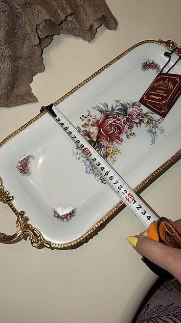 dekorativ: Limoges üslubunda düzbucaqlı servis sinisi 3 ededı 100 azn tek tek 40 — 2