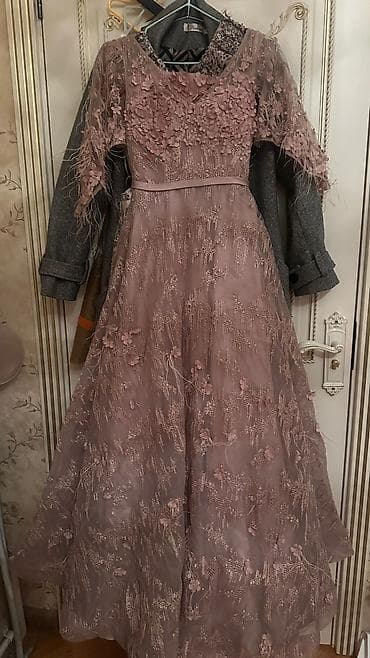 Şampan-çəhrayı rəngdə zərif ziyafət/nişan geyimi - Model: Uzun