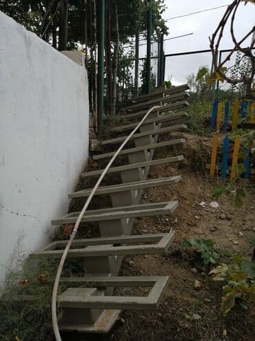 Kafel və bitirmə daşları: Metall pilləkən konstruksiyası - Material: ağırmetall profil (sənaye — 2