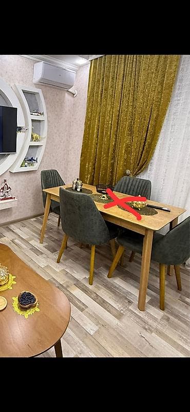 bakida satilan moykalar: Açılmayan, Dördbucaq masa, 4 stul — 1