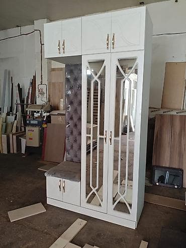 2 divan: Yeni, 2 qapılı, Güzgülü, Ağ, Açılan, Düz dolab — 1