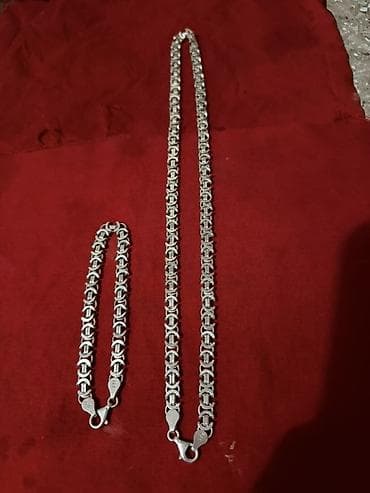 925 gumus: Dəstə daxildir: Bilərzik, Boyunbağı, Gümüş, 925 Əyar, 62 g — 3