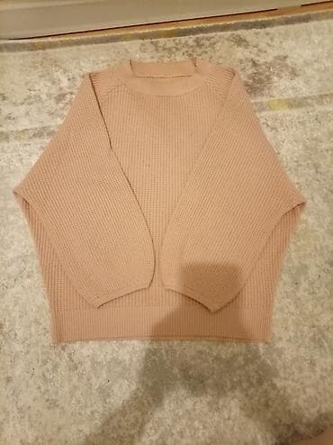 tesbeh sekilleri: Bej rəngli trikotaj sviter - Model: dairəvi yaxalı, raglan qol - — 2
