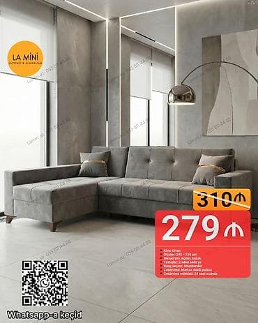 ev saatleri: Künc divan, Açılan, Bazalı, Parça, Şəhərdaxili pulsuz çatdırılma — 1