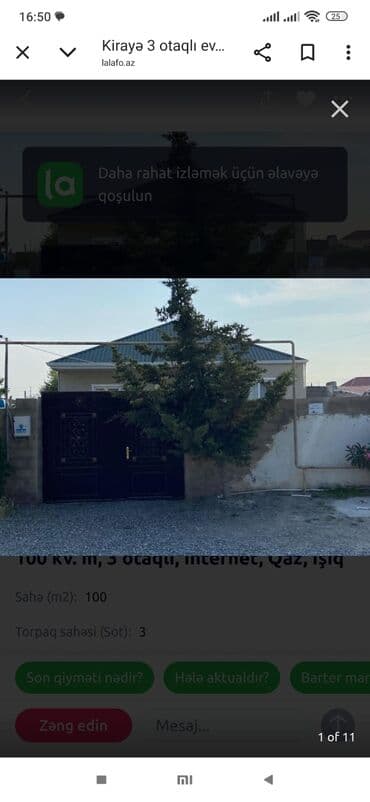 masazır kirayə evler: 2 kv. m, 3 otaqlı, İnternet — 1