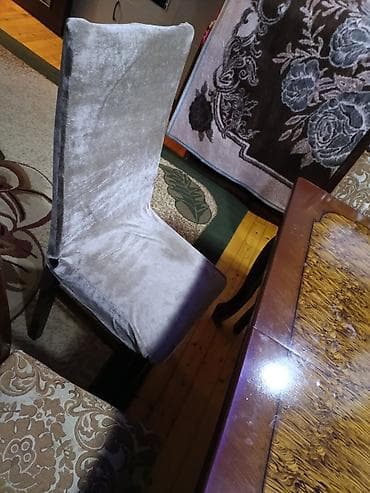 mebel stol stul: Qonaq otağı üçün, İşlənmiş, Açılmayan, Dördbucaq masa, 6 stul — 5