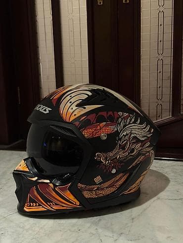 Axxis tam üzlü moto dəbilqə – “Oni” seriyası, Dragon temalı dizayn - — 4