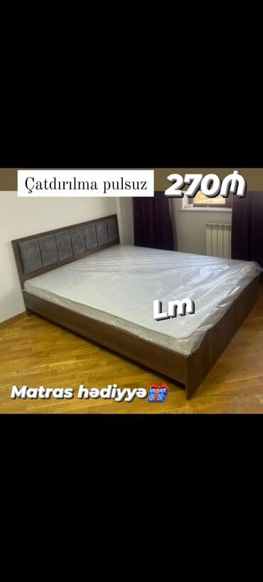 taxt setkasi: Yeni, İkinəfərlik çarpayı, Bazasız, Matras ilə, Siyirməsiz, Türkiyə — 1