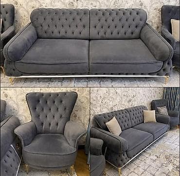Divan, İşlənmiş, Açılmayan, Bazasız, Vеlur parça, Ünvana pulsuz çatdırılma — 1