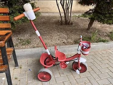 elektrik velo: Uşaq üçtəkərli velosipedi – idarəetmə tutacaqlı model - Rəng — 1