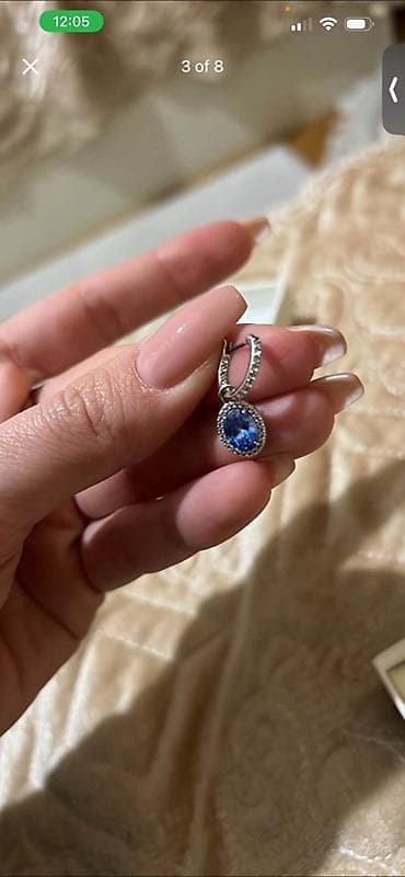 Аксессуары: Swarovski “Constella” asqılı sırğalar - Rəng: mavi - Kəsim: oval cut — 8