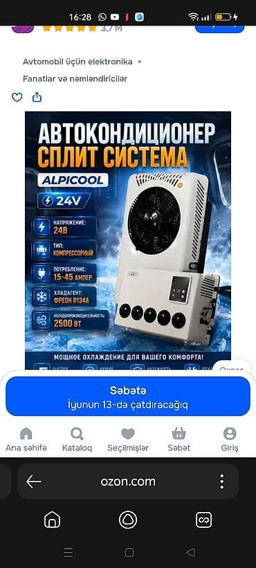 Avtomobil üçün split tipli kondisioner sistemi – Alpicool 24V 12V