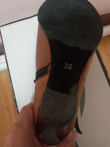 детские кожаные туфли: Туфли, Размер: 36, цвет - Коричневый, Б/у — 5