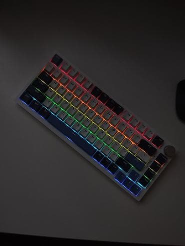 server qiymetleri: Ajazz AK75 Pro White & Blue | RGB | Huano × Ajazz Blue Linear — 3