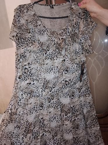 Qadın paltarı – leopard naxışlı - Stil: rahat, yaylıq gündəlik/şənlik