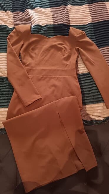 Qadın geyimləri dəsti – 3 fərqli don 1) Qəhvəyi midi don - Uzunqol -