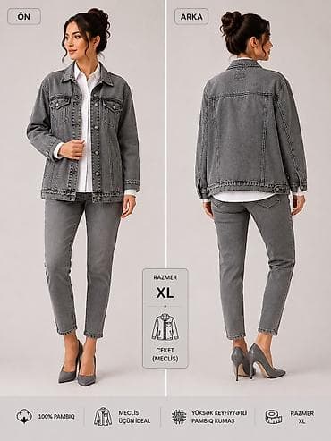 Məhsul: Qadın denim ceket Rəng: Boz (yuyulmuş denim effekti) Ölçü lalafo.az -da Məhsul: Qadın denim ceket Rəng: Boz (yuyulmuş denim effekti) Ölçü