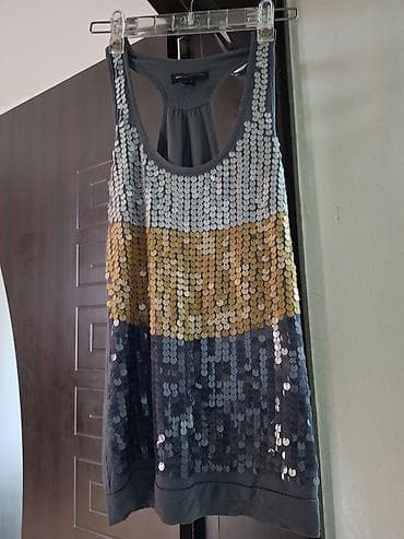 sort: Qadın üçün payetkalı mayka/top - Rəng: tünd boz əsas, ön hissədə — 2