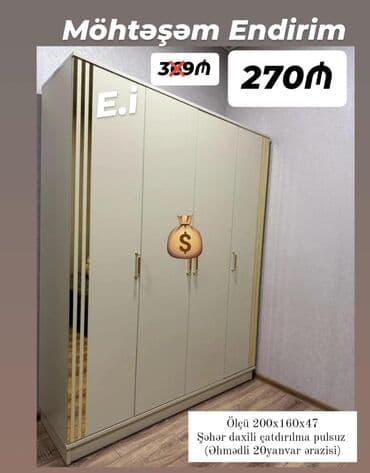 qarderob balkona: Yeni, Açılan, Düz dolab, Qarderob, paltar dolabı — 1