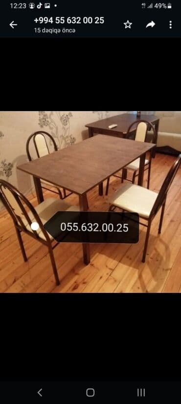 metbex masa ve oturacaqlar: Квадратный стол, Для кухни, Для гостиной, Для прихожей, 4 персоны, Нераскладной, Украина, Гарантия 3 года — 11