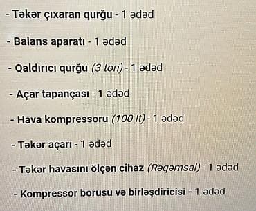 Avtoservis avadanlıqları: Avtomobil şinlerinin temiri ve balans aparati Yenidi bagli qutuda — 2