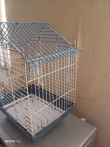 derzi quşu: Quş qəfəsi – ev formalı damlı model - Material: metal barmaqlıqlar — 4